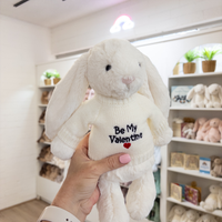 Valentines Day Gift - Medium Cream Jellycat Bunny & Be My Valentine Jumper