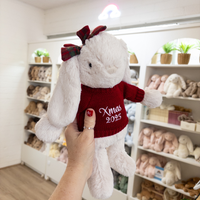 Snuggle Bunnies - Penelope Red Bow Bunny & Xmas Jumper