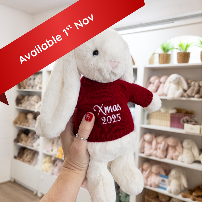 Jellycat Bashful Bunny Cream with Xmas 2026 Jumper