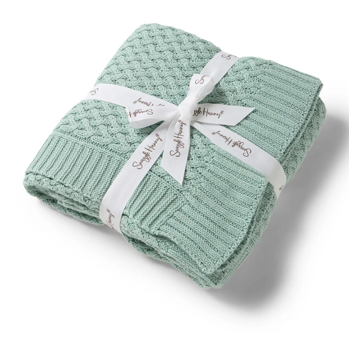 Snuggle Hunny - Personalised Knit Blanket | Sage