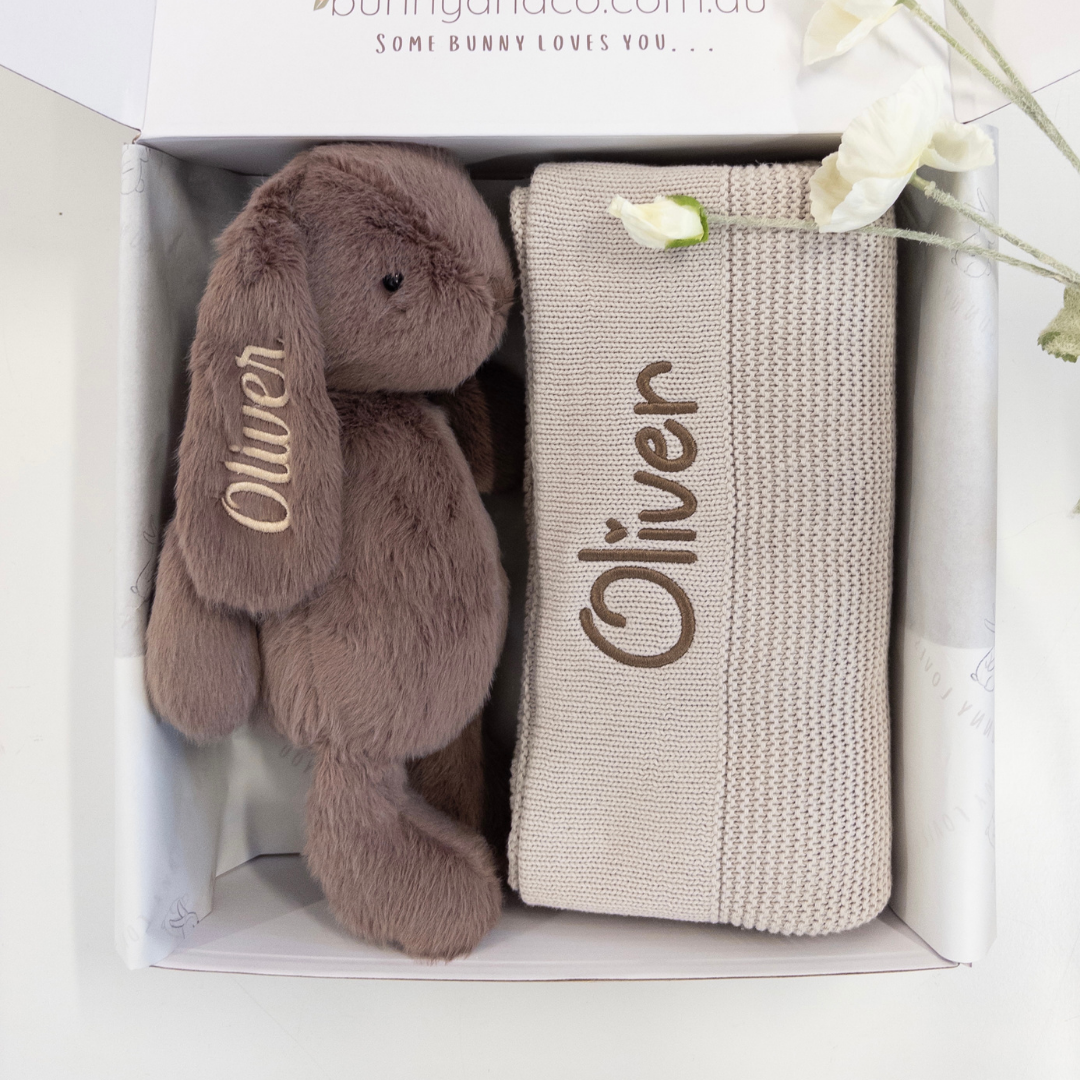 SAME-DAY Snuggle Bunny & Blanket Hamper - Spice