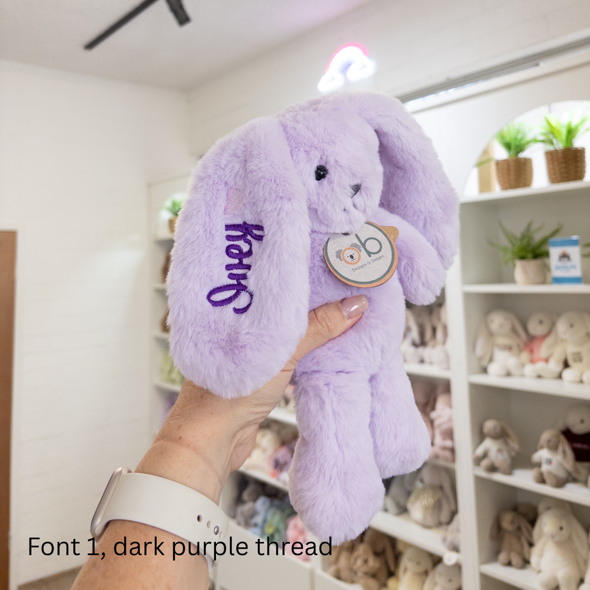 NEW Personalised OB Designs Bunny - Lavender Loppity (Small)