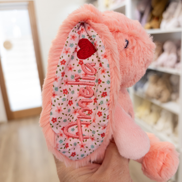 Pre-Stitched "Amelia" Bunny - Small Peach Blossom Frankie Bunnies