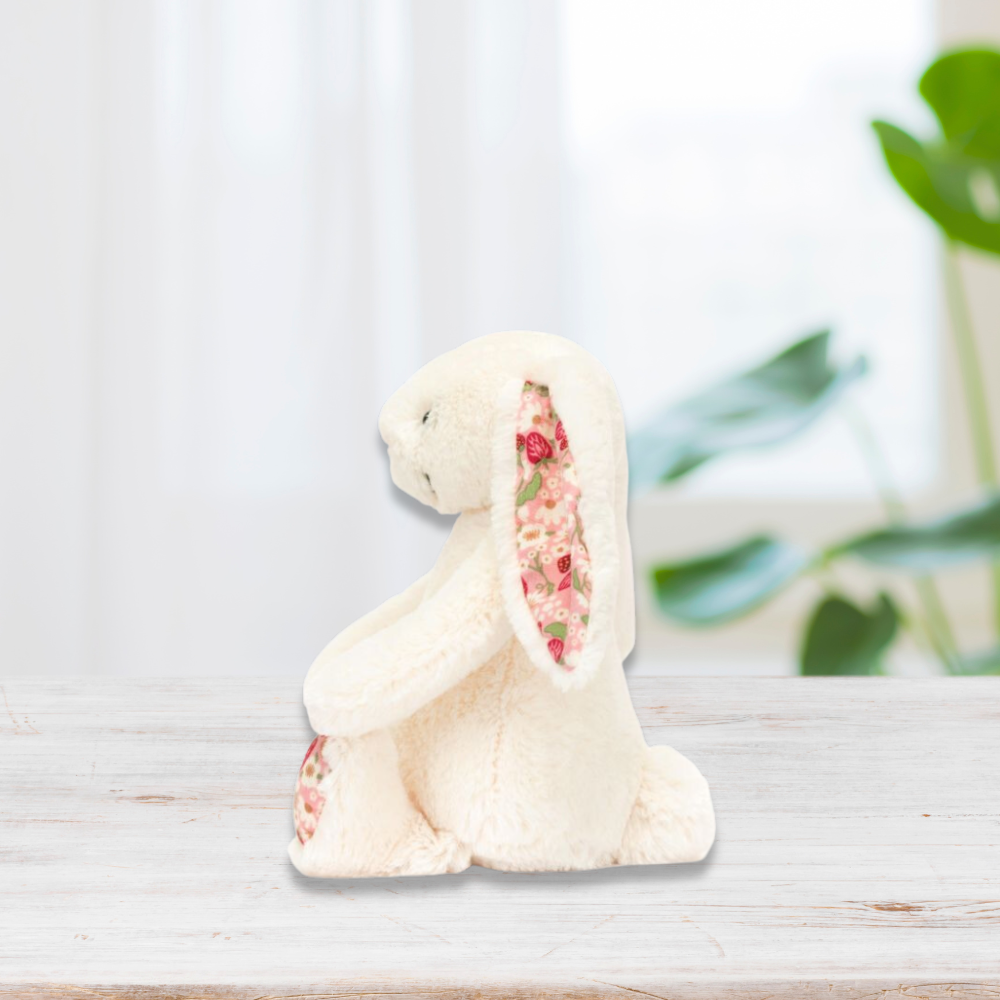 Personalised Jellycat Blossom Cream Bunny - Berry (SMALL)