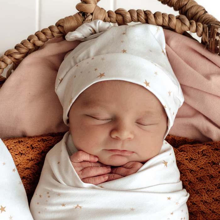 Snuggle Hunny Jersey Organic Knotted Beanie | Stardust