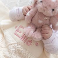 Personalised Diamond Knit Baby Blanket - Milk