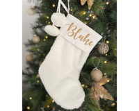 Personalised Christmas Santa Stocking - White