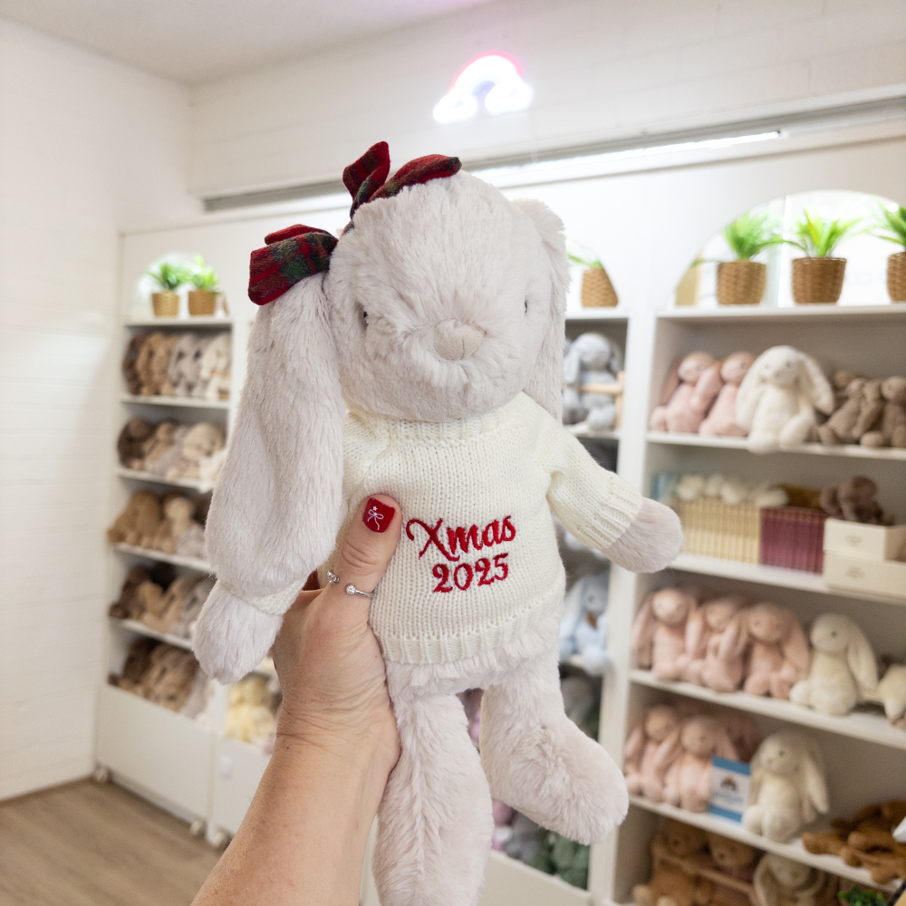 Jamie Kay Snuggle Bunnies - Penelope Red Bow 30cm