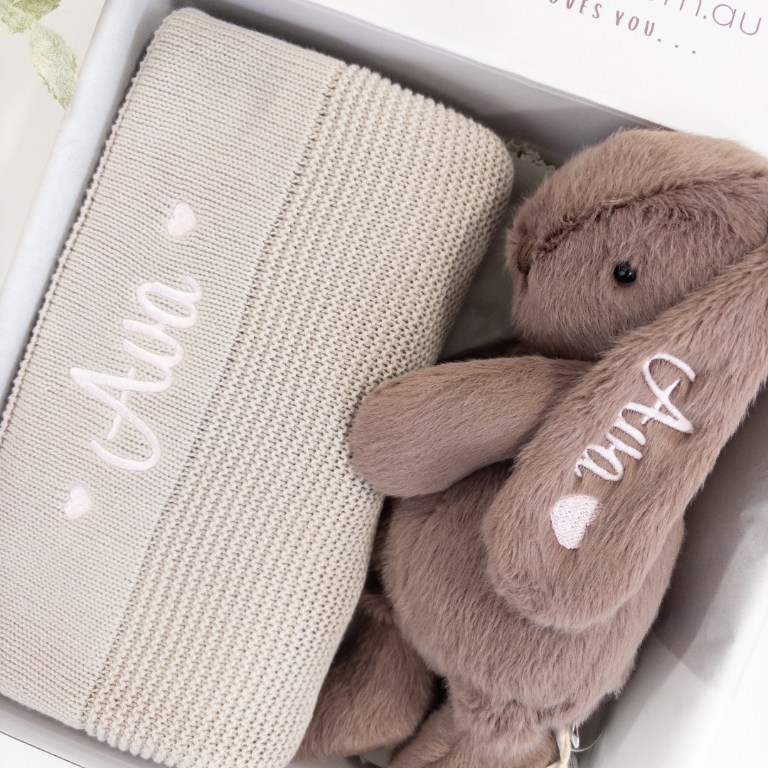 SAME-DAY Snuggle Bunny & Blanket Hamper - Spice