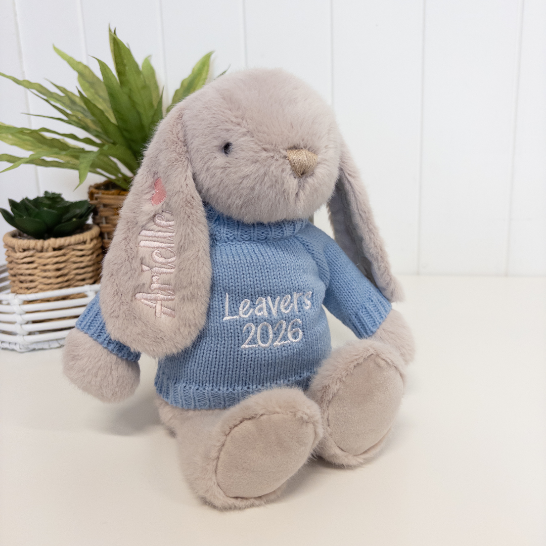 Personalised Graduation Bunny & Jumper - Beige OS