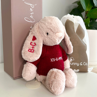 Valentines Day Gift - Personalised Blush Jamie Kay Bunny & Jumper