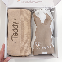 Personalised Bunny & Blanket Gift Hamper - Beige