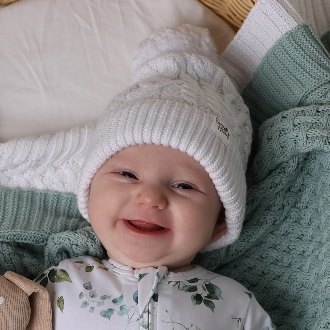 Snuggle Hunny Organic Knit Beanie | White