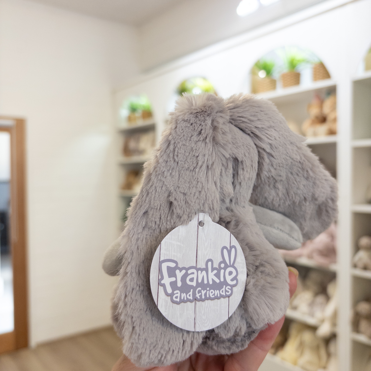 Personalised Tiny Spotty Bunnies 17cm - Grey