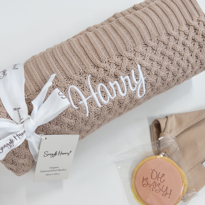 Snuggle Hunny - Personalised Knit Blanket | Hazelnut