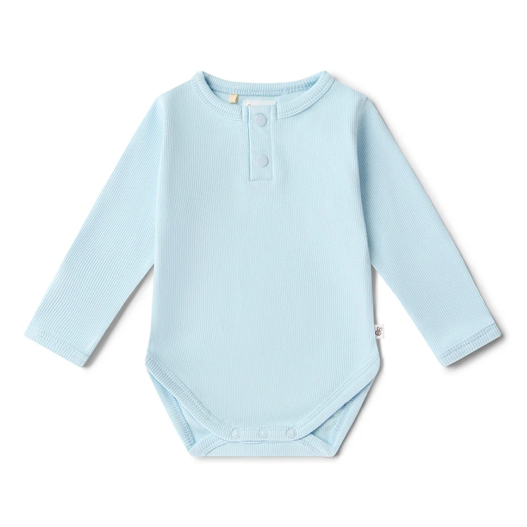 Snuggle Hunny Long Sleeve Organic Bodysuit - Baby Blue