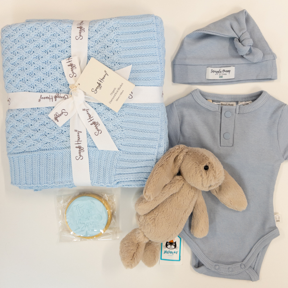 Personalised Small Beige Jellycat Bunny & Snuggle Hunny Gift Hamper (NEW!)