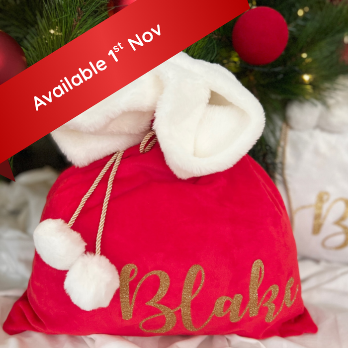 Personalised Christmas Santa Sack - Red