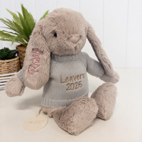 Personalised Graduation Bunny & Jumper - Beige