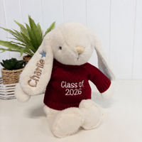 Personalised Graduation Bunny & Jumper - Marshmallow