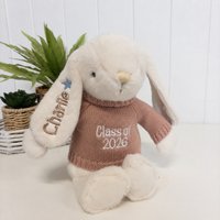 Personalised Graduation Bunny & Jumper - Marshmallow