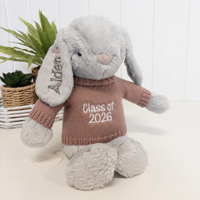 Personalised Graduation Bunny & Jumper - Moonbeam