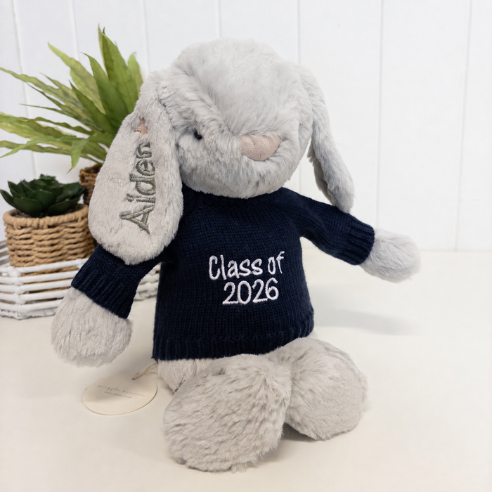 Personalised Graduation Bunny & Jumper - Moonbeam