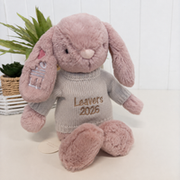 Personalised Graduation Bunny & Jumper - Powder Pink