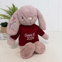 Personalised Graduation Bunny & Jumper - Powder Pink