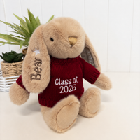Personalised Graduation Bunny & Jumper - Caramel