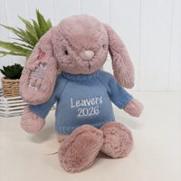 Personalised Graduation Bunny & Jumper - Powder Pink