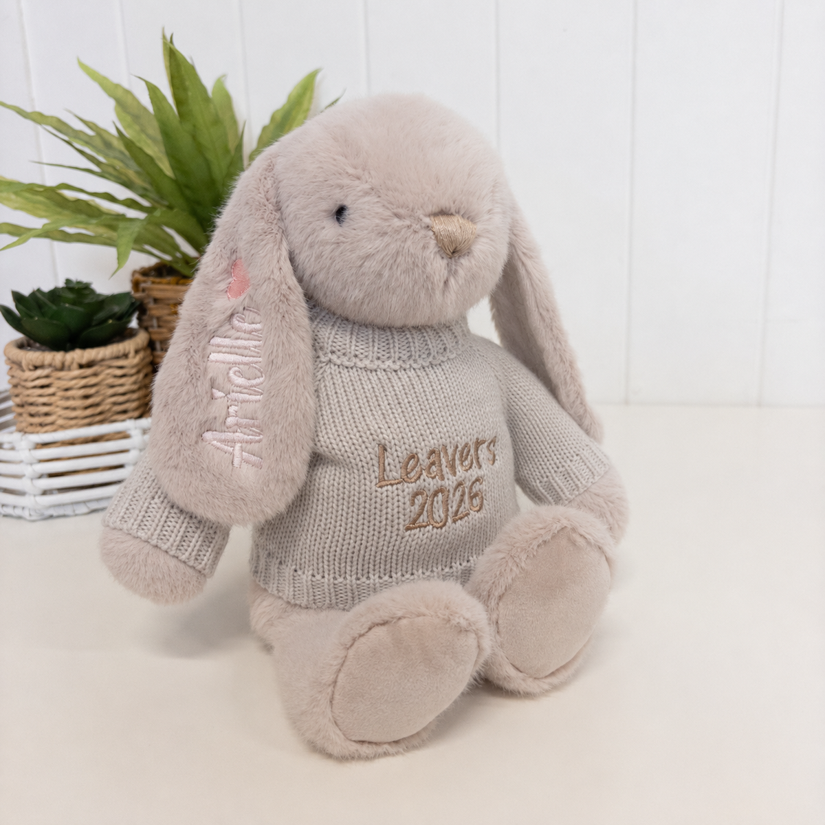 Personalised Graduation Bunny & Jumper - Beige OS