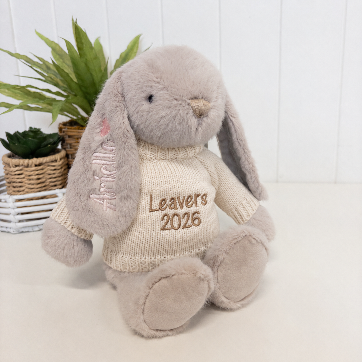 Personalised Graduation Bunny & Jumper - Beige OS