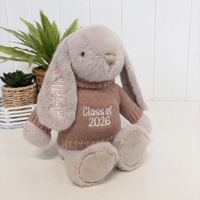 Personalised Graduation Bunny & Jumper - Beige OS