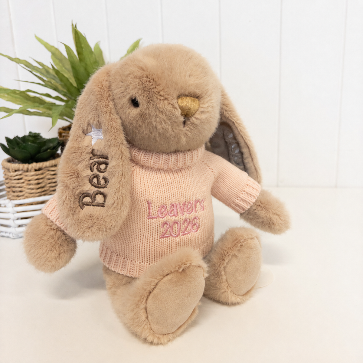 Personalised Graduation Bunny & Jumper - Caramel