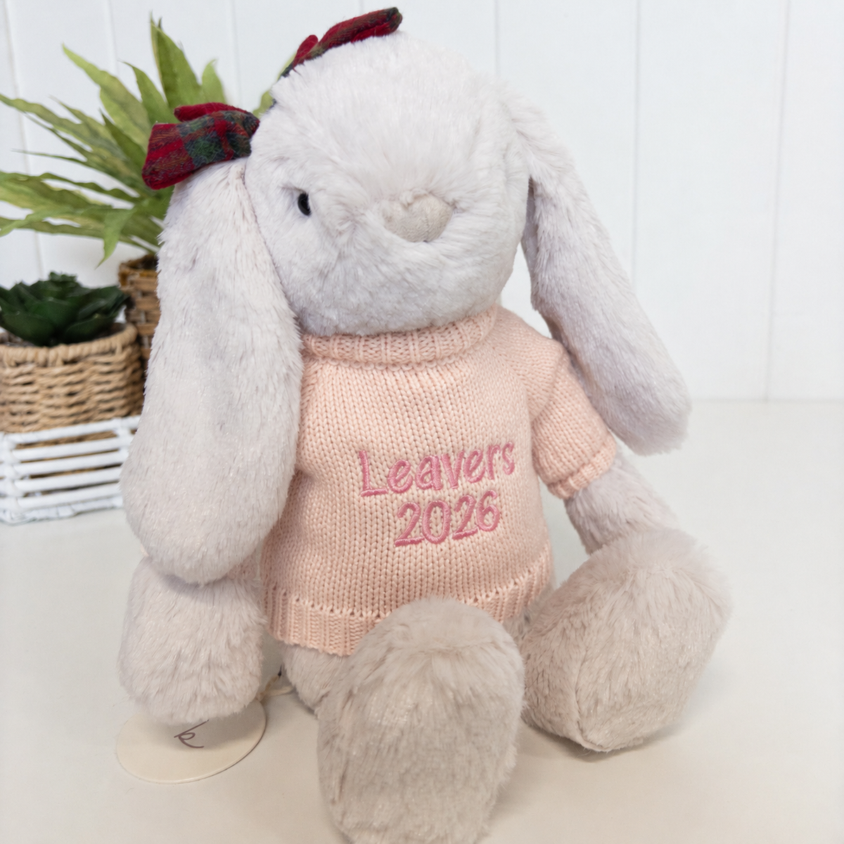 Personalised Graduation Bunny & Jumper - Bow Bunny