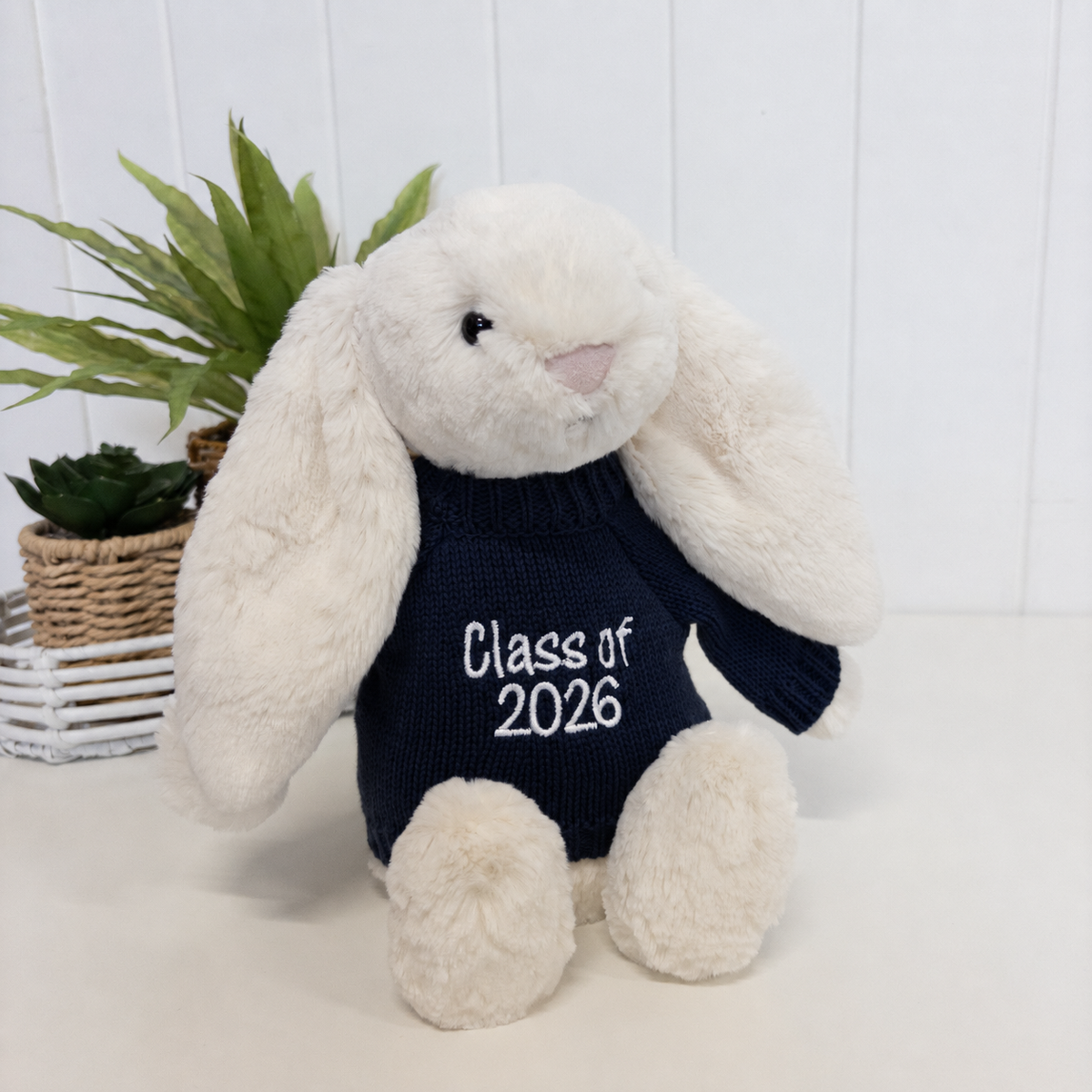 Personalised Graduation Bunny & Jumper - Cream Jellycat