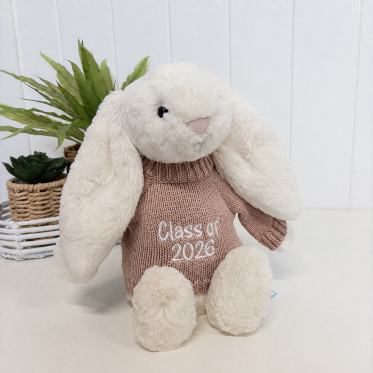 Personalised Graduation Bunny & Jumper - Cream Jellycat