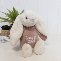 Personalised Graduation Bunny & Jumper - Cream Jellycat