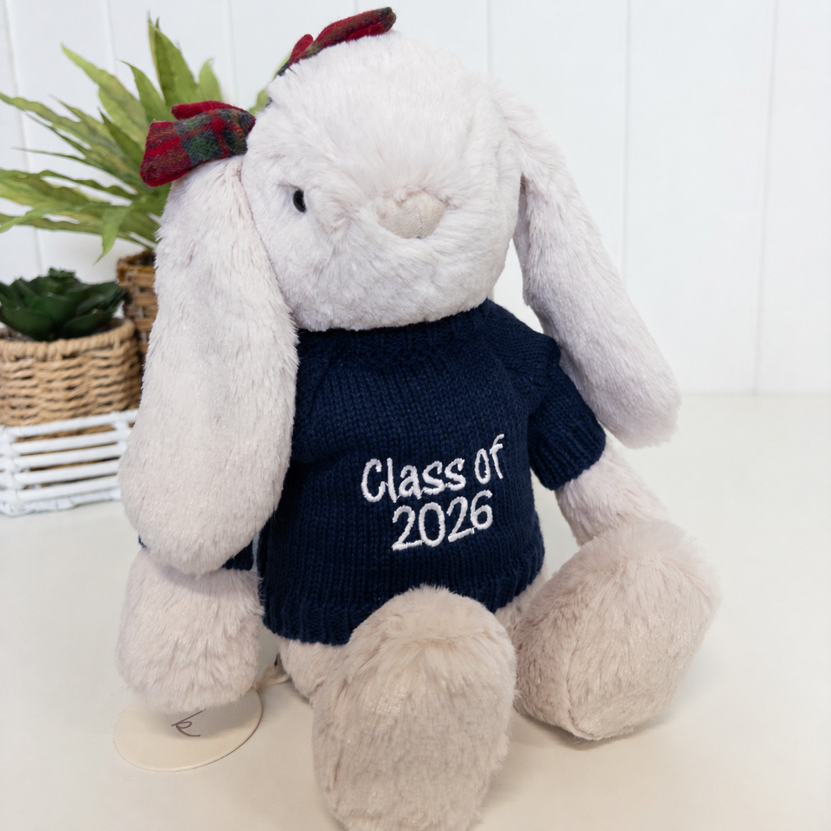 Personalised Graduation Bunny & Jumper - Bow Bunny