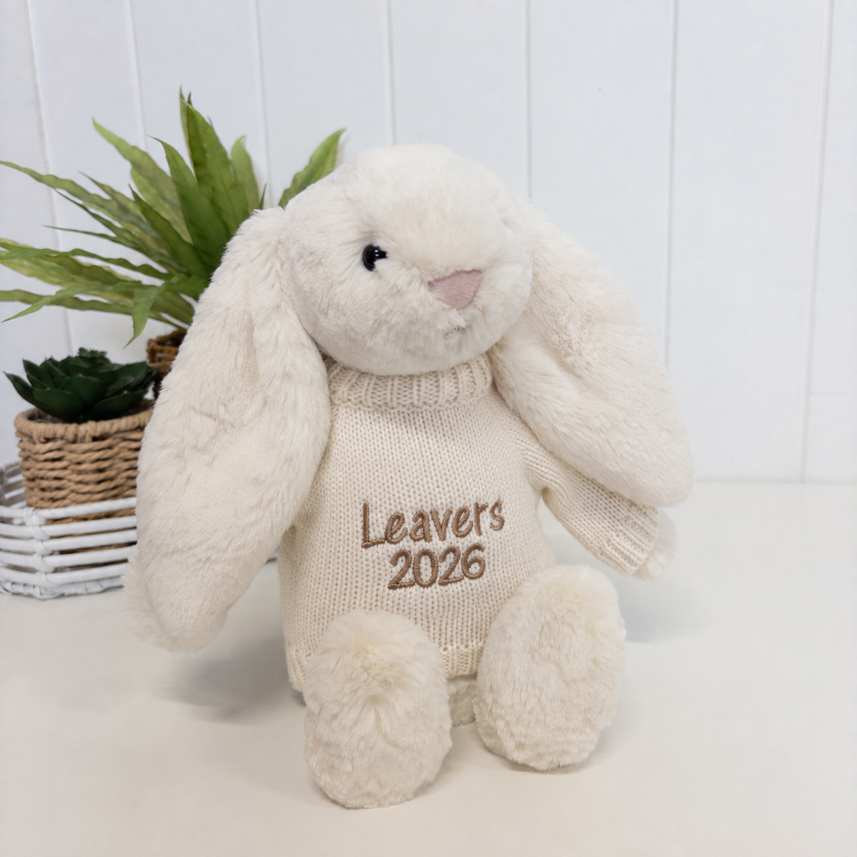 Personalised Graduation Bunny & Jumper - Cream Jellycat