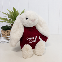 Personalised Graduation Bunny & Jumper - Cream Jellycat