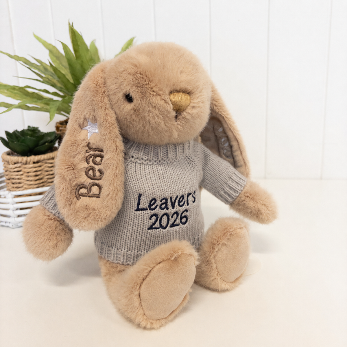 Personalised Graduation Bunny & Jumper - Caramel