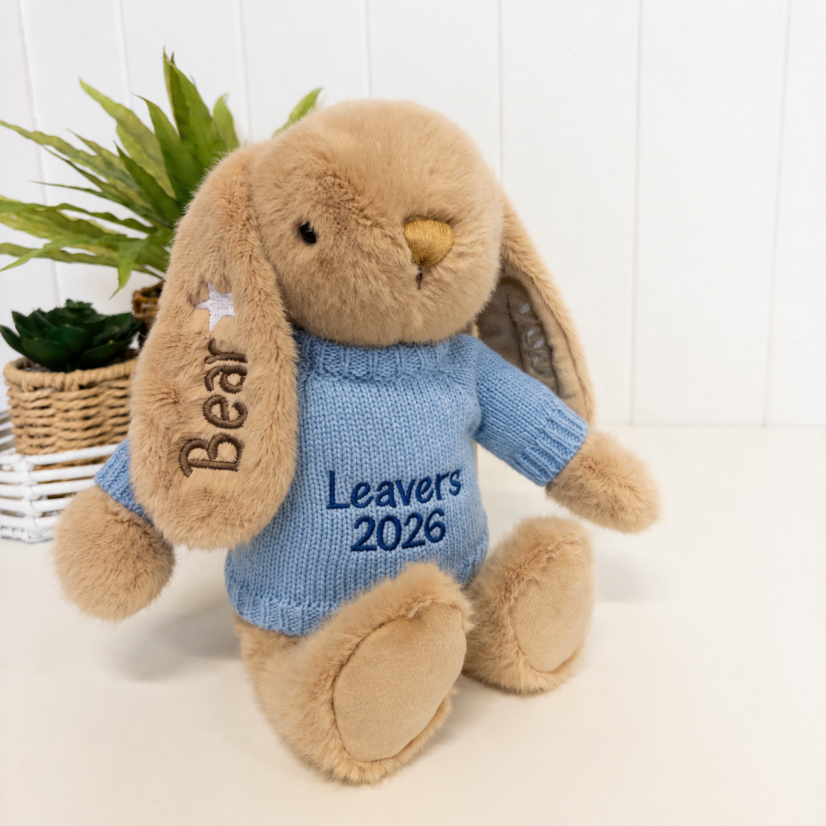Personalised Graduation Bunny & Jumper - Caramel