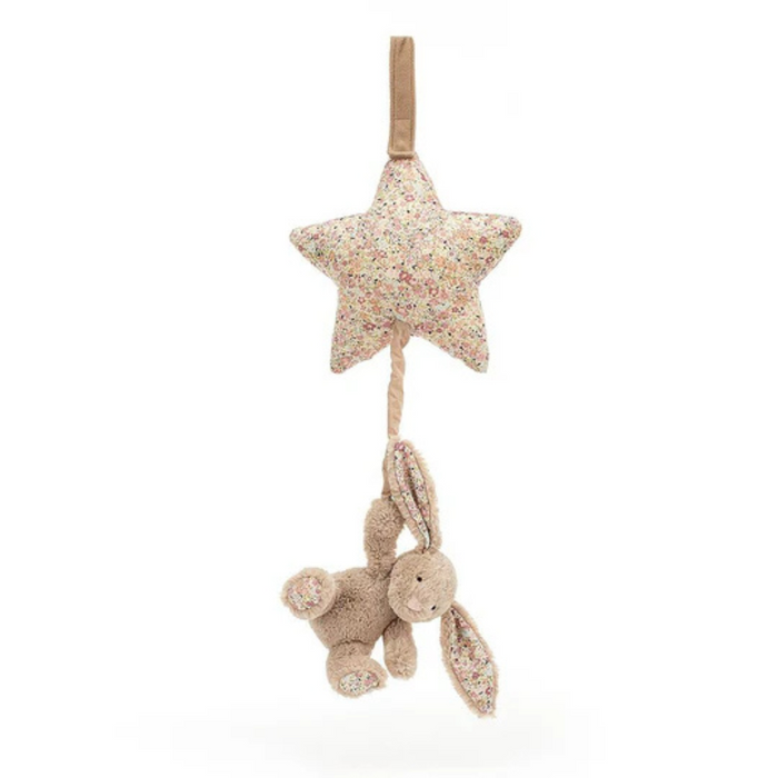 Personalised Jellycat Bunny - Bea Beige Blossom Musical Pull