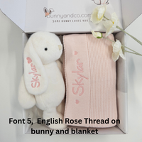 SAME-DAY Bunny & Blanket Gift Hamper - Marshmallow