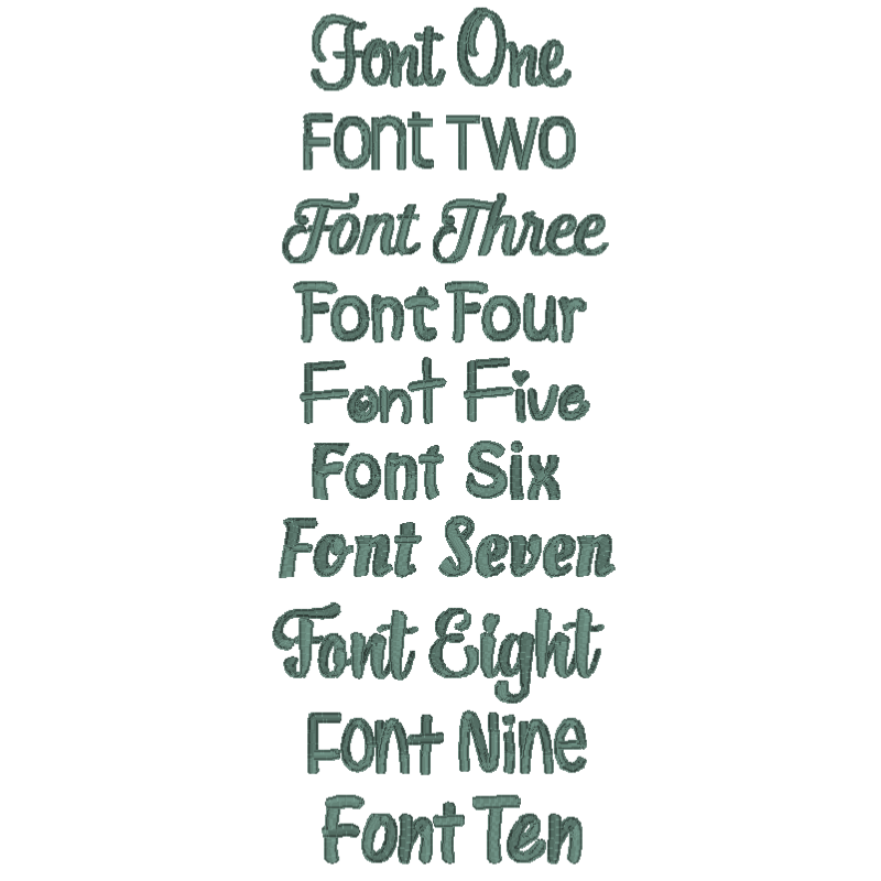 Choice of Other Fonts (Name or initals)