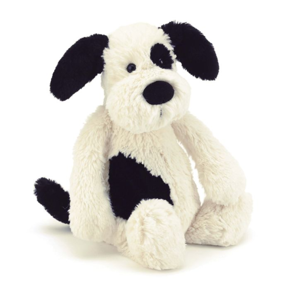 Jellycat Bashful Black & Cream Puppy - Medium