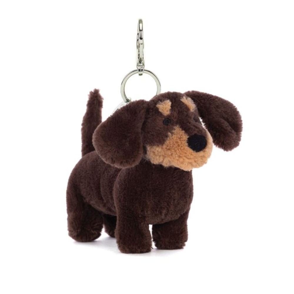 Personalised Jellycat Bag Charm - Otto Sausage Dog Brown