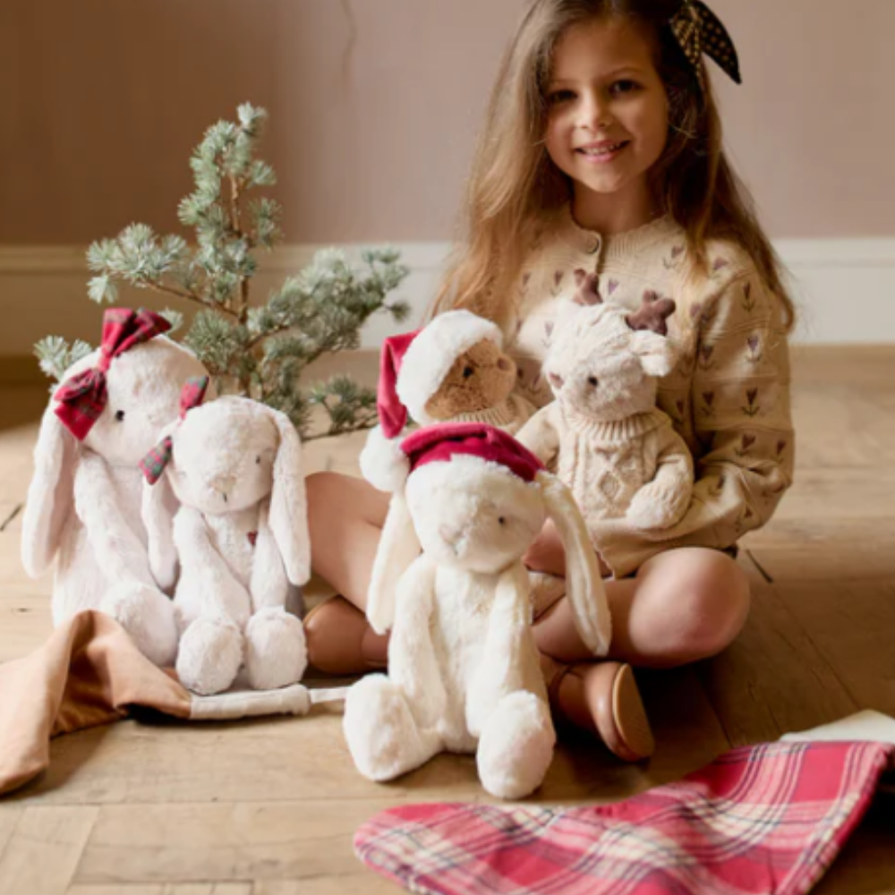 Jamie Kay Snuggle Bunnies - Christmas Hat Penelope - 30cm (AVAILABLE 1 NOV 24)